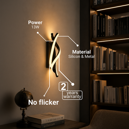 Reid 13W LED nástěnné světlo, Studené/Teplé/Neutrální světlo, Černá Vnitřní nástěnná světla Výchozí název Alessandro Design