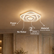 LED lustr s dálkovým ovládáním PENTAGON 59W, 40cm, studené/teplé/neutrální světlo 3000K/4000K/6000K, bílé, kovové a akrylové LED lustry s dálkovým ovládáním Výchozí název Alessandro Design