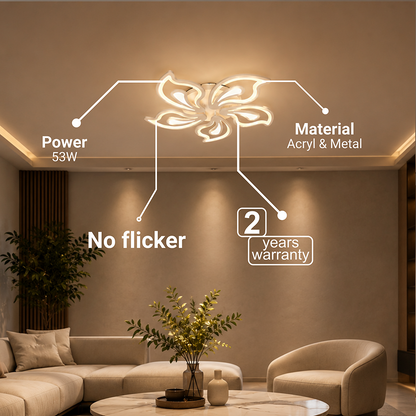 LED lustr s dálkovým ovládáním GLORIOSA 95W, 5 okvětních lístků, studené/teplé/neutrální světlo, stmívatelné, bílý LED lustr s dálkovým ovládáním Výchozí název Alessandro Design