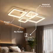 LED lustr s dálkovým ovládáním ELLA 67W, 4 čtverce, studené/teplé/neutrální světlo, stmívatelné, bílý LED lustr s dálkovým ovládáním Výchozí název Alessandro Design