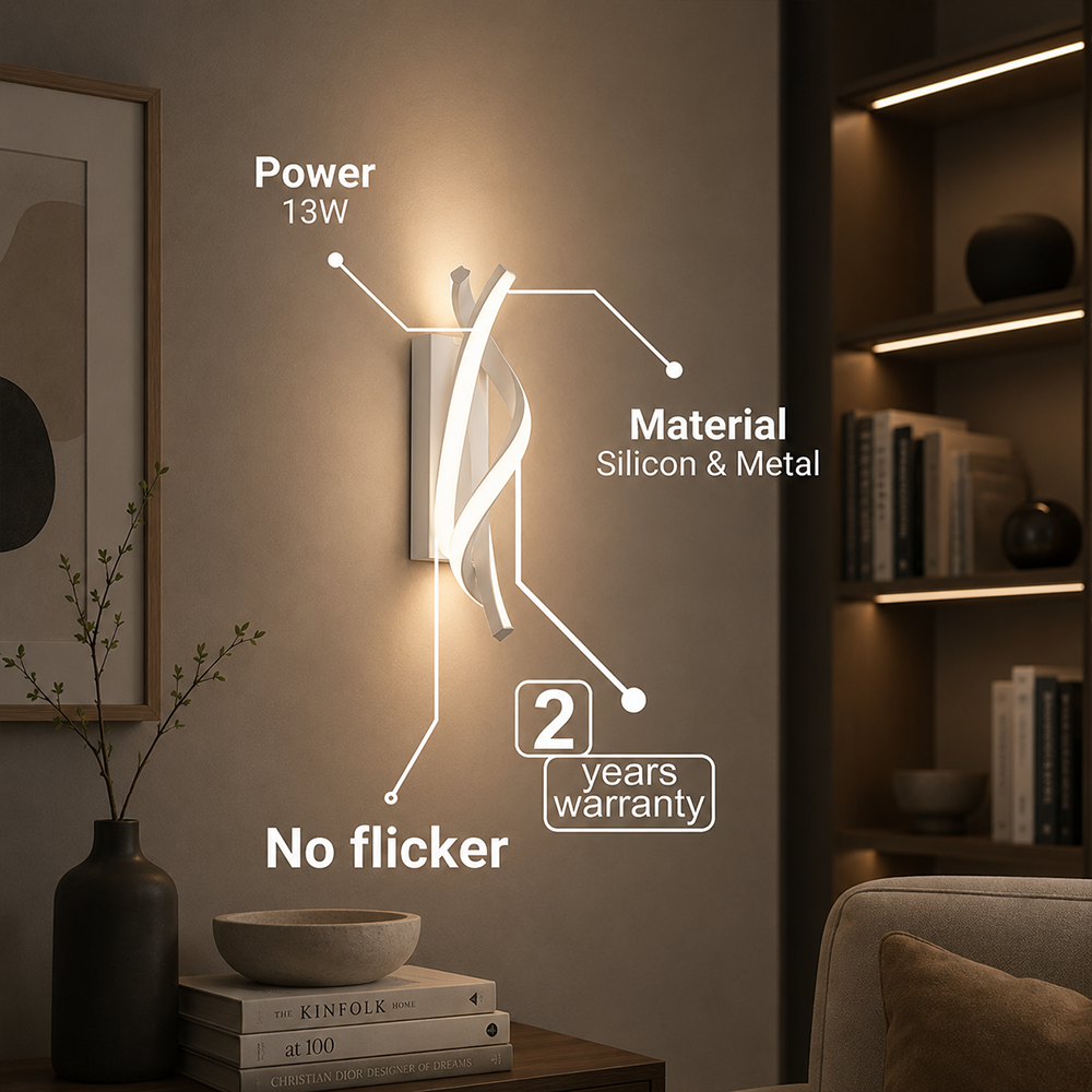 Reid LED nástěnné svítidlo 13W, studené/teplé/neutrální světlo, bílá Vnitřní nástěnná svítidla Výchozí název Alessandro Design