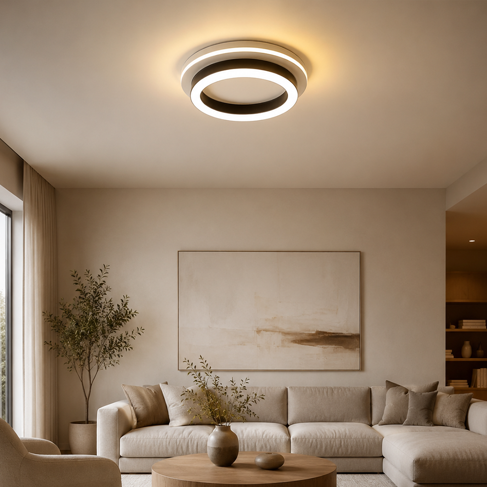 MODERNÍ LED Lustr 25W, Průměr 20cm, Kulatý, Studené/Teplé/Neutrální světlo, Černé LED Lustry Výchozí název Alessandro Design