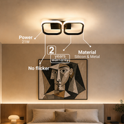 LED lustr VERTEX 21W, 2 čtvercové, lineární, studené/teplé/neutrální světlo, černé LED lustry Výchozí název Alessandro Design
