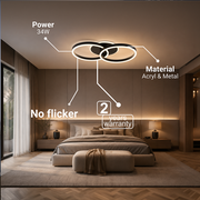 LED lustr s dálkovým ovládáním RIGA LILITH 34W, 2 kruhy, studené/teplé/neutrální světlo, stmívatelné, černé LED lustry s dálkovým ovládáním Výchozí název Alessandro Design