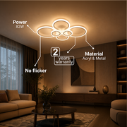 LED lustr s dálkovým ovládáním BETTY 82W, 6 kruhů, studené/teplé/neutrální světlo, stmívatelné, bílý LED lustr s dálkovým ovládáním Výchozí název Alessandro Design