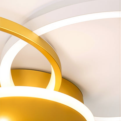 LED lustr s dálkovým ovládáním KILLIAN 80W, 4 kruhy, studené/teplé/neutrální světlo, stmívatelné, zlaté LED lustry s dálkovým ovládáním Výchozí název Alessandro Design