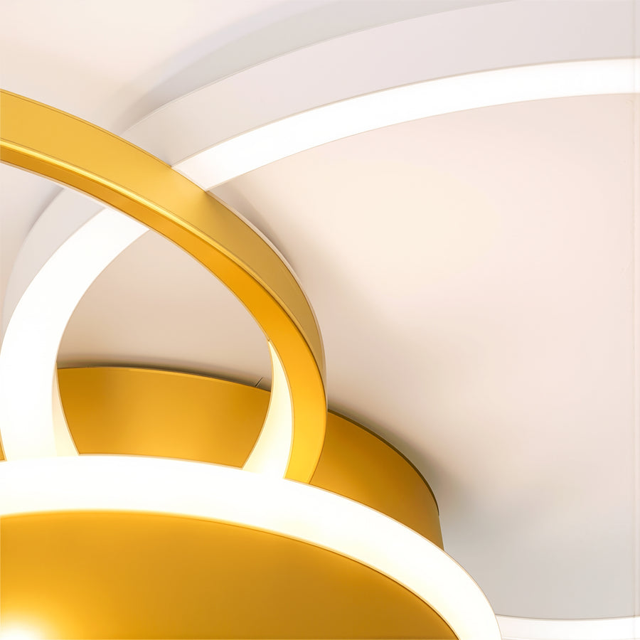 LED lustr s dálkovým ovládáním KILLIAN 80W, 4 kruhy, studené/teplé/neutrální světlo, stmívatelné, zlaté LED lustry s dálkovým ovládáním Výchozí název Alessandro Design