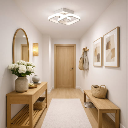 Matrix LED lustr VERTEX, překrývající se diamanty, kovové rámy, 24W, 2 diamanty, studené/teplé/neutrální světlo 3000K/4000K/6000K, bílé LED lustry Výchozí název Alessandro Design