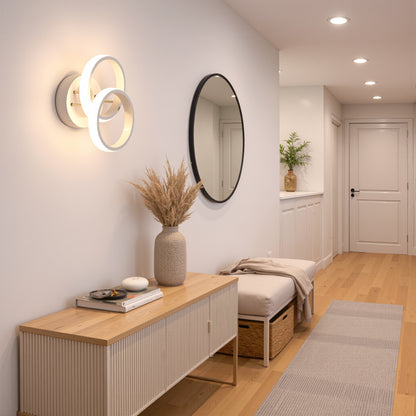 LED lustr VERTEX CIRCULA 21W, 2 kruhy, kovové rámy, studené/teplé/neutrální světlo, bílé LED lustry Výchozí název Alessandro Design