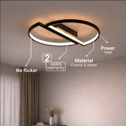 LED lustr s dálkovým ovládáním VECTOR ARCUS 52W, 2 Elements, Studené/Teplé/Neutrální světlo, Stmívatelné, Černé LED lustry s dálkovým ovládáním Výchozí název Alessandro Design