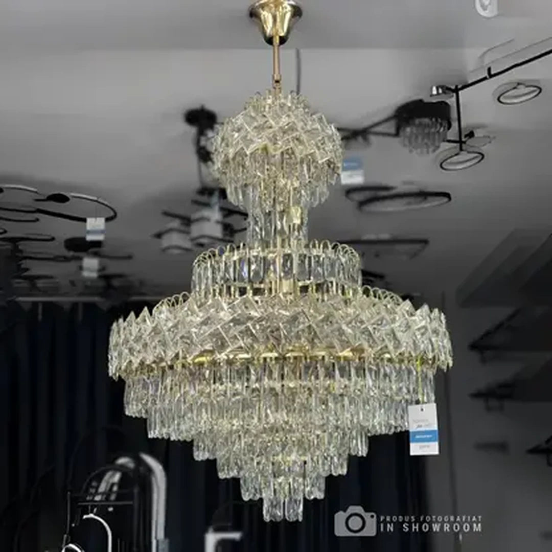 Junnut Candelabra 21xE27, Crystal and Metal, Gold Crystal Candelabra Výchozí název Alessandro Design