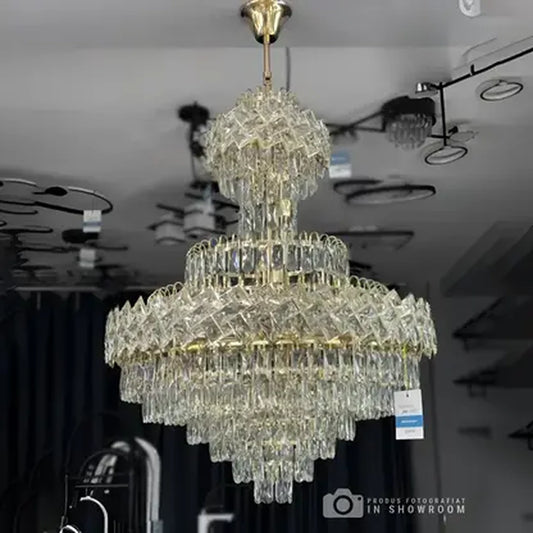 Junnut Candelabra 21xE27, Crystal and Metal, Gold Crystal Candelabra Výchozí název Alessandro Design
