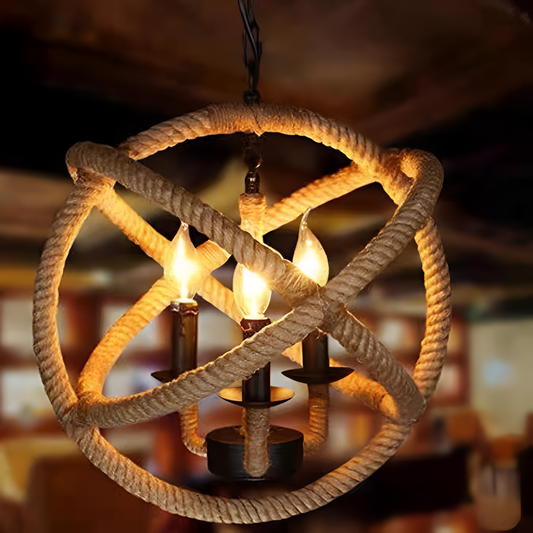 Lustra Vintage LV585/4BK, 4xE14, Rustic Barn, Sfoara si Metal, 30cm, Maro Lustre Vintage Default Title Alessandro Design