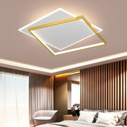 LED lustr s dálkovým ovládáním SOLARA 66W, 2 čtverce, studené/teplé/neutrální světlo, stmívatelné, zlato bílé LED lustry s dálkovým ovládáním Výchozí název Alessandro Design