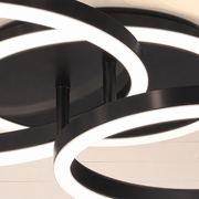 LED lustr s dálkovým ovládáním RINOVA 66W, 2 kruhy, studené/teplé/neutrální světlo, stmívatelné, černé LED lustry s dálkovým ovládáním Výchozí název Alessandro Design