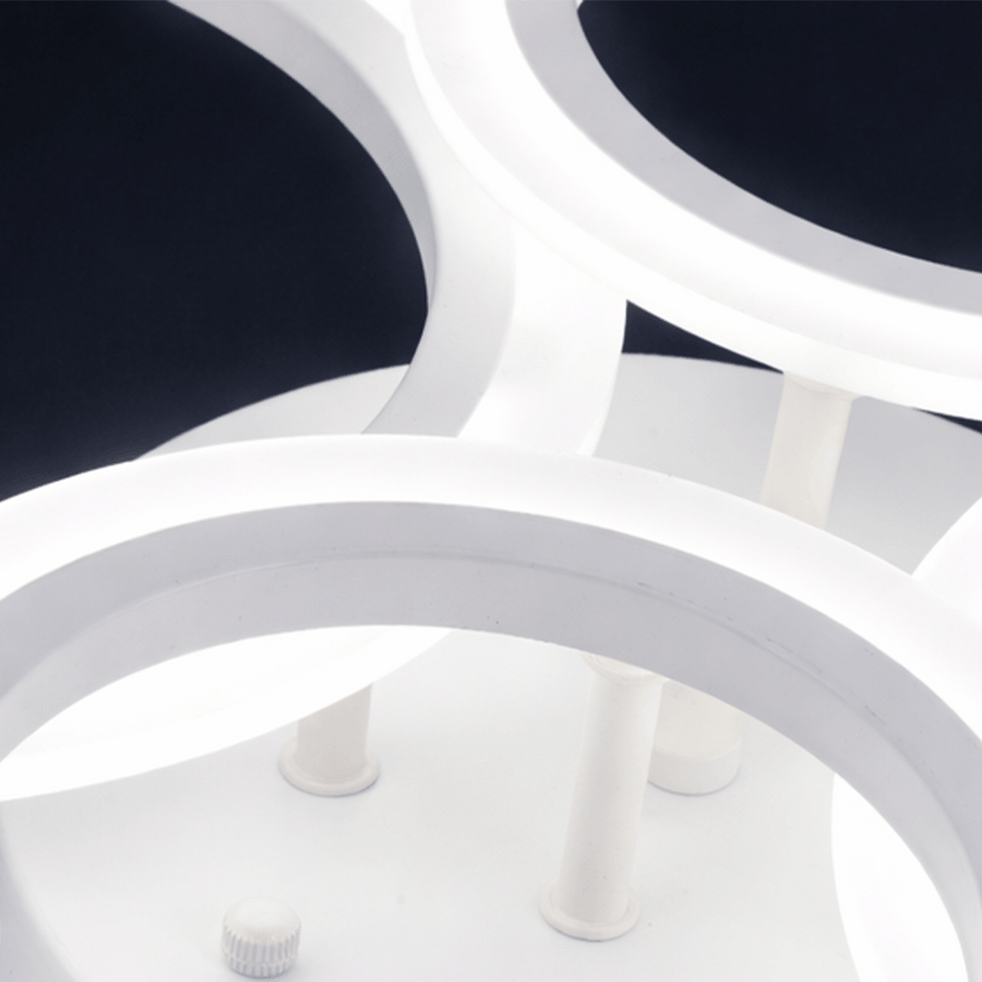 LED lustr s dálkovým ovládáním BETTY 43W, 4 kruhy, studené/teplé/neutrální světlo, stmívatelné, bílý LED lustr s dálkovým ovládáním Výchozí název Alessandro Design