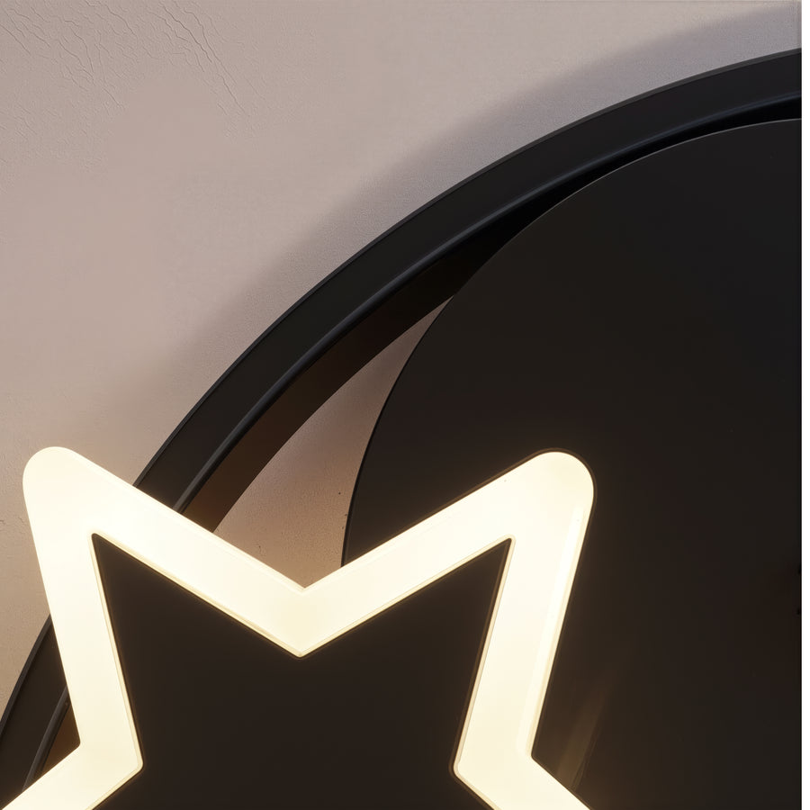LED lustr s dálkovým ovládáním ALYONA 44W, Měsíc a hvězda, Studené/Teplé/Neutrální světlo, Stmívatelné, Černý LED lustr s dálkovým ovládáním Výchozí název Alessandro Design