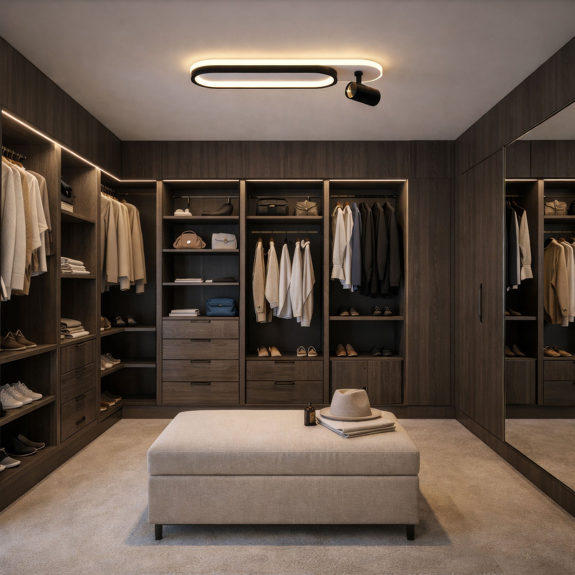 LED lustr s nastavitelným projektorem FISSO Camilla 49W, světlo 3000/4000/6000k, černé LED lustry Výchozí název Alessandro Design