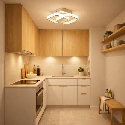 Matrix LED lustr VERTEX, překrývající se diamanty, kovové rámy, 24W, 2 diamanty, studené/teplé/neutrální světlo 3000K/4000K/6000K, bílé LED lustry Výchozí název Alessandro Design