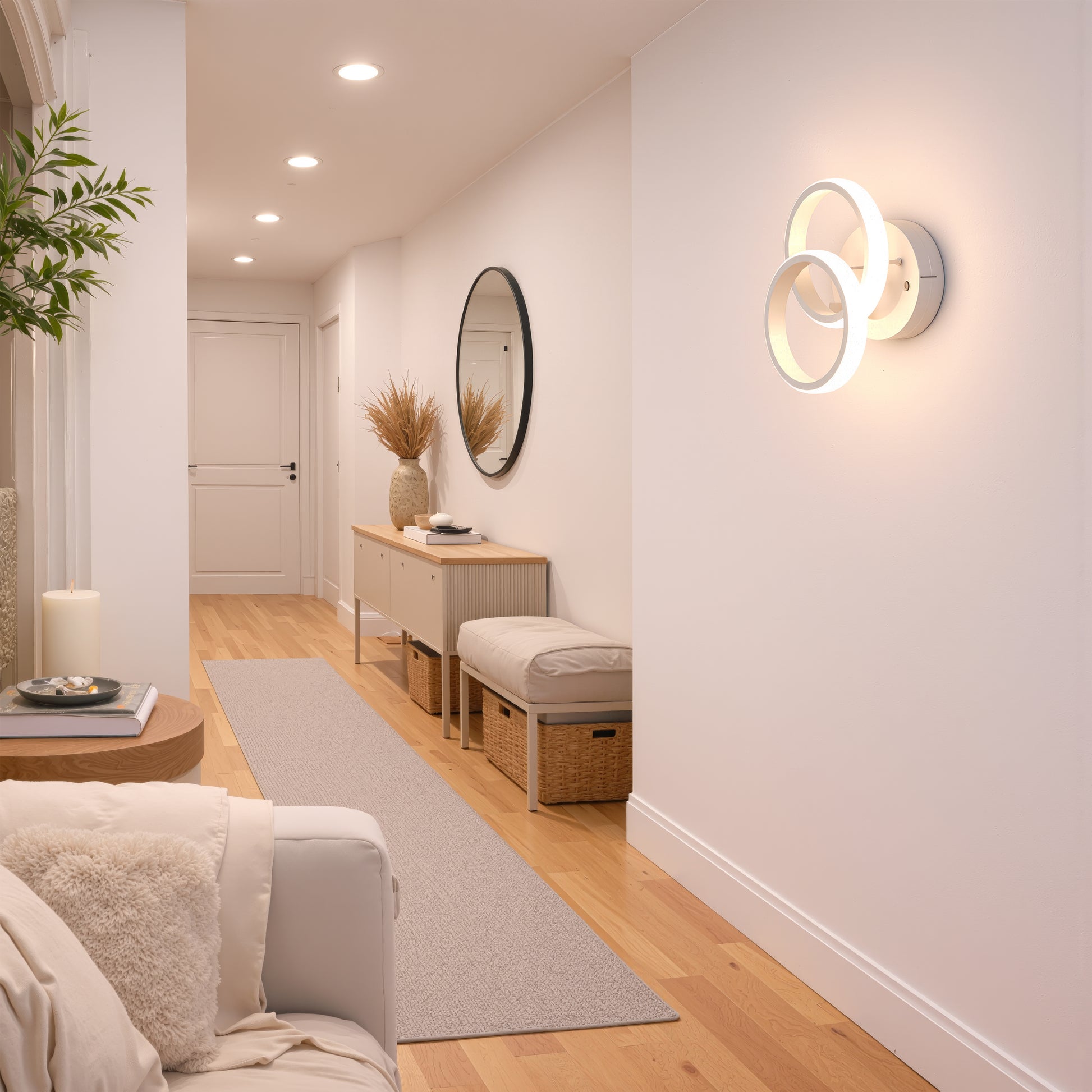 LED lustr VERTEX CIRCULA 21W, 2 kruhy, kovové rámy, studené/teplé/neutrální světlo, bílé LED lustry Výchozí název Alessandro Design