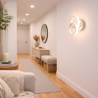 LED lustr VERTEX CIRCULA 21W, 2 kruhy, kovové rámy, studené/teplé/neutrální světlo, bílé LED lustry Výchozí název Alessandro Design