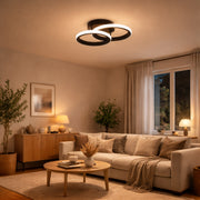 LED lustr VERTEX CIRCULA 21W, 2 kruhy, kovové rámy, studené/teplé/neutrální světlo 3000K/4000K/6000K, černá, kovové LED lustry Výchozí název Alessandro Design