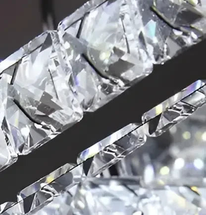 Závěsný LED lustr s dálkovým ovládáním a krystalem PRISM ANTEA 57W, 2 kruhy, studené/teplé/neutrální světlo, stmívatelný, lesklý chrom, nastavitelná výška LED lustry s dálkovým ovládáním Výchozí název Alessandro Design