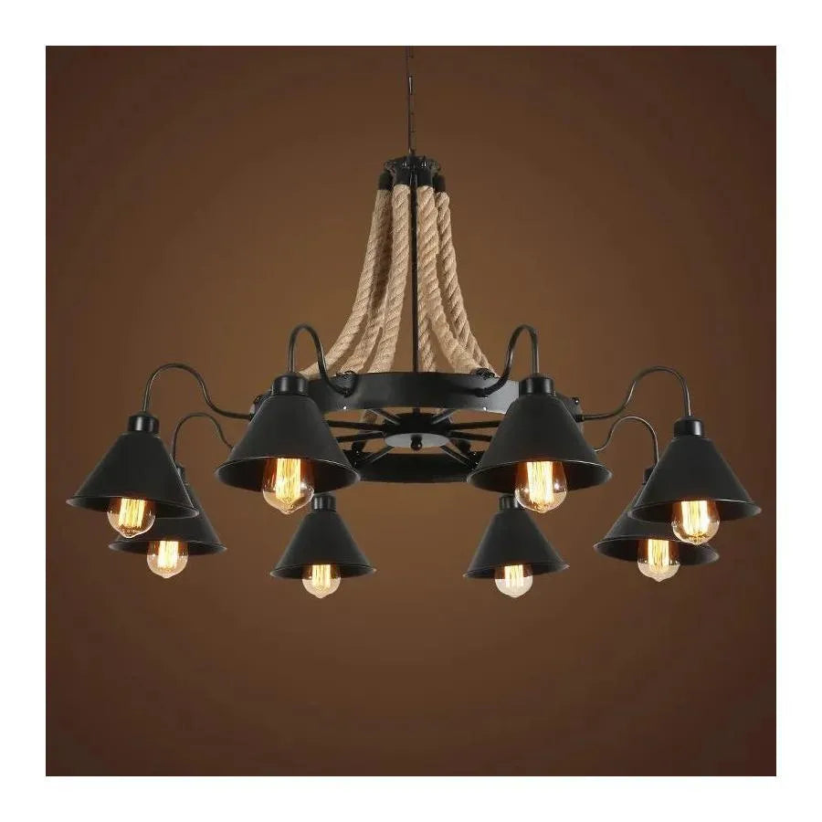 Lustr Indiana, 8xE27, kov a lano, hnědé Vintage lustry Výchozí název Alessandro Design