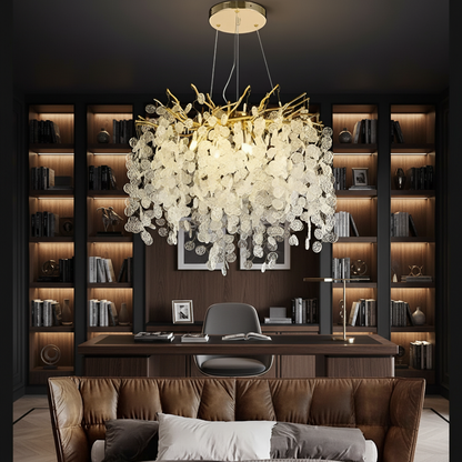 Křišťálový lustr WALTZ Serenáda, 6xG9, zlatý, 40 cm, Nastavitelná výška Křišťálové lustry Výchozí název Alessandro Design