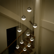 Závěsný LED lustr s dálkovým ovládáním JEREMIAS 132W, 10 Elements, Studené/Teplé/Neutrální světlo, Stmívatelné, Stříbrné Moderní Lustry Výchozí název Alessandro Design