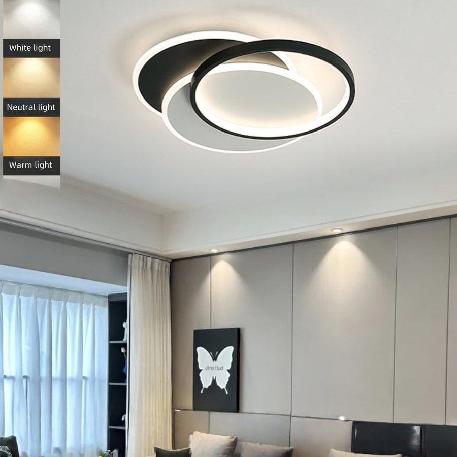 LED lustr s dálkovým ovládáním CHIARA 67W, 3 kruhy, studené/teplé/neutrální světlo, stmívatelné, černé LED lustry s dálkovým ovládáním Výchozí název Alessandro Design