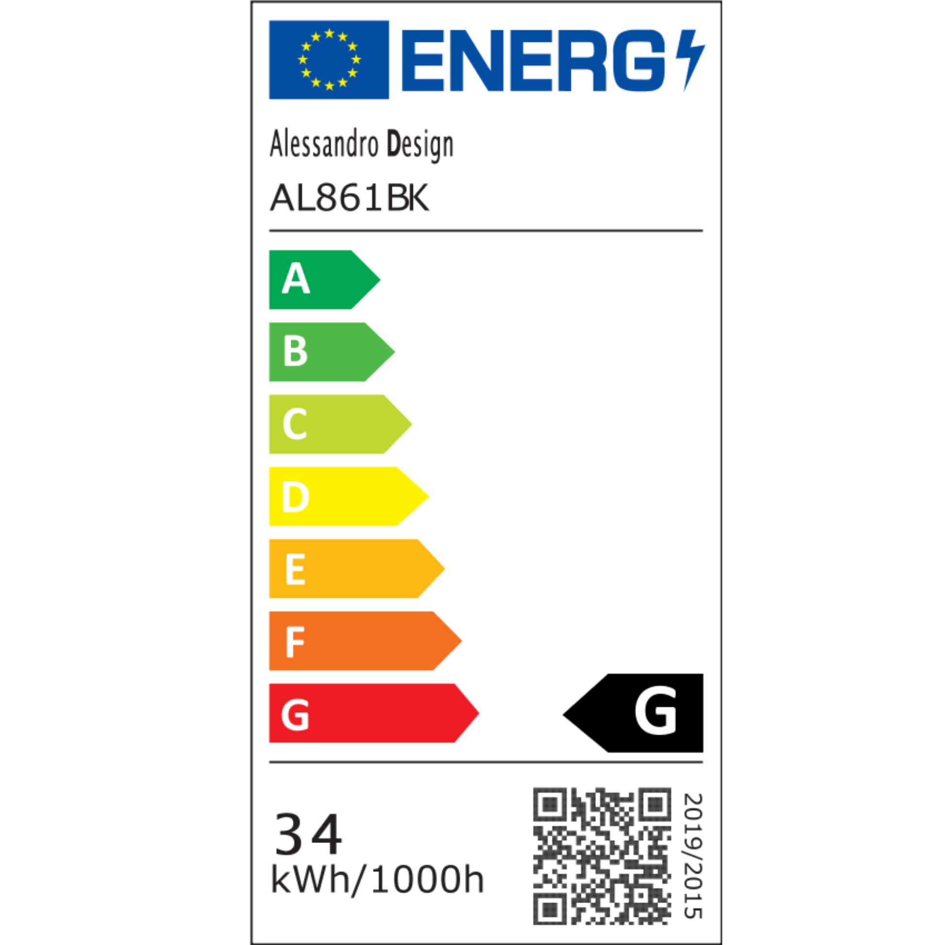 LED nástěnné svítidlo Sol 34W studené/teplé/neutrální světlo Černá kovová vnitřní nástěnná světla Výchozí název Alessandro Design
