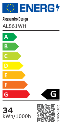 Cheisa LED nástěnné svítidlo, 34W, bílé, studené/teplé/neutrální světlo Vnitřní nástěnná svítidla Výchozí název Alessandro Design