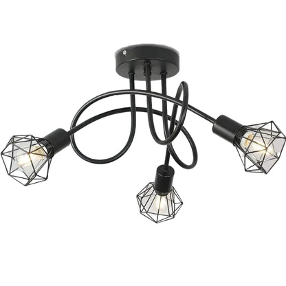 Lustr Shion 3xE27, černý, kov, průměr 50 cm Průmyslové lustry Výchozí název Alessandro Design