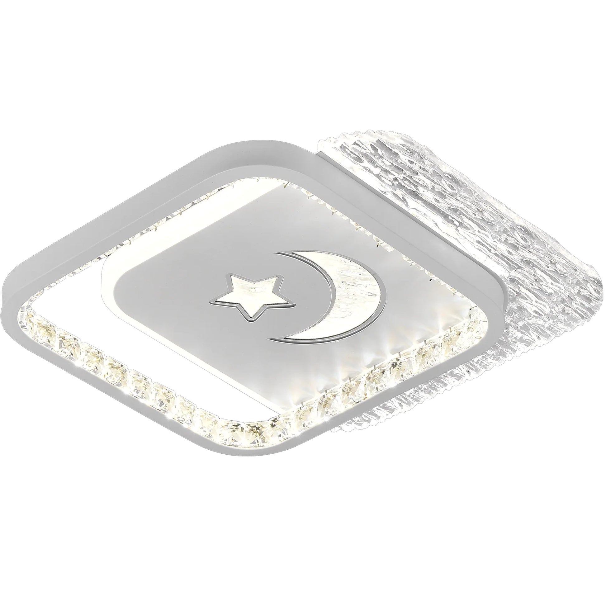 LED lustr PERU 38W, 2 čtverce, studené/teplé/neutrální světlo, bílé LED lustry Výchozí název Alessandro Design
