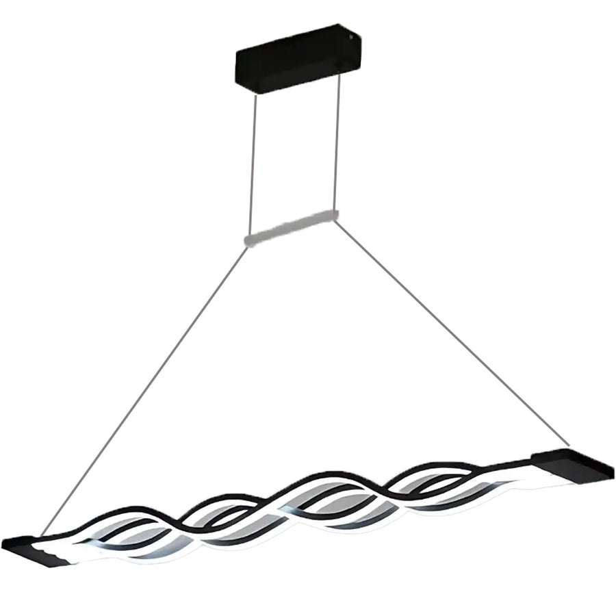 Závěsný LED lustr s dálkovým ovládáním WAVE 89W, lineární, studené/teplé/neutrální světlo, stmívatelný, černý, výškově nastavitelné LED lustry s dálkovým ovládáním Výchozí název Alessandro Design