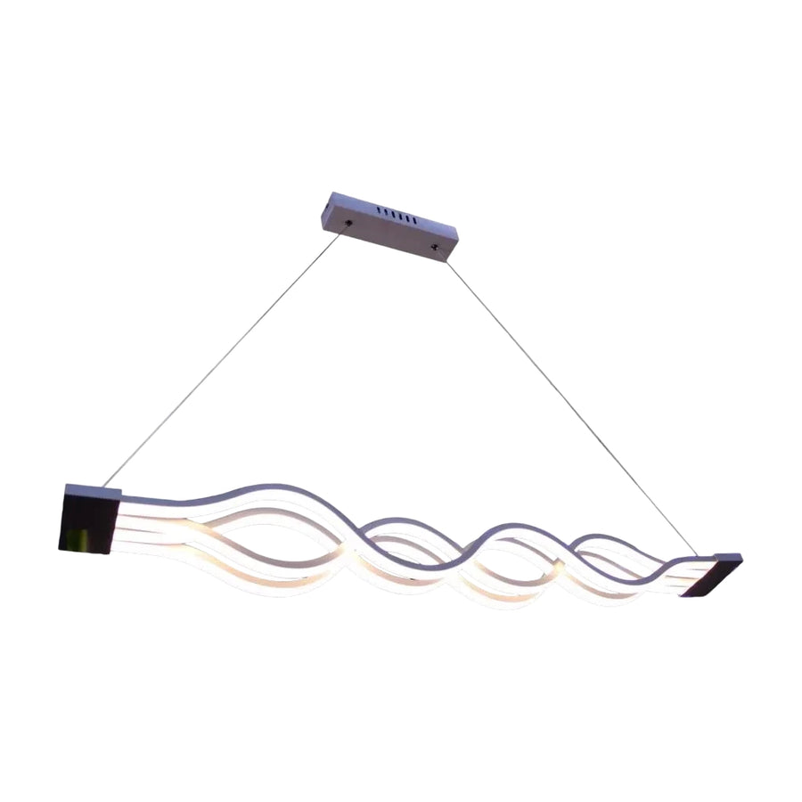 Závěsný LED lustr s dálkovým ovládáním WAVE 89W, lineární, studené/teplé/neutrální světlo, stmívatelné, bílé, výškově nastavitelné LED lustry s dálkovým ovládáním Výchozí název Alessandro Design