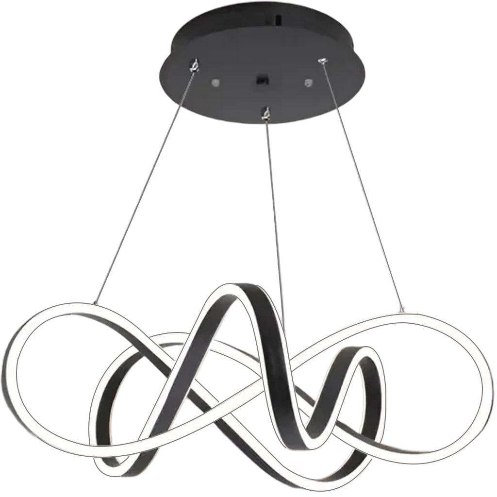 Závěsný LED lustr s dálkovým ovládáním INFINITY HALO 69W, studené/teplé/neutrální světlo, stmívatelné, černé, výškově nastavitelné Moderní lustry Výchozí název Alessandro Design