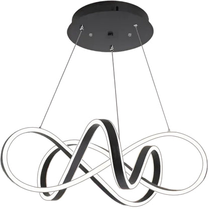 Závěsný LED lustr s dálkovým ovládáním INFINITY HALO 69W, studené/teplé/neutrální světlo, stmívatelné, černé, výškově nastavitelné Moderní lustry Výchozí název Alessandro Design