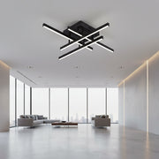 LED lustr s dálkovým ovládáním LINEX, 52W, 4 prvky, lineární, studené/teplé/neutrální světlo, stmívatelné, černé LED lustry s dálkovým ovládáním Výchozí název Alessandro Design