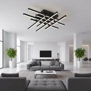 LED lustr s dálkovým ovládáním LINEX, 108W, 8 prvků, studené/teplé/neutrální světlo, stmívatelné, černé LED lustry s dálkovým ovládáním Výchozí název Alessandro Design