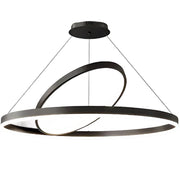 LED závěsný lustr PAGANO 47W, 3000K, 2 kruhy, černý, nastavitelná výška Moderní lustry Výchozí název Alessandro Design