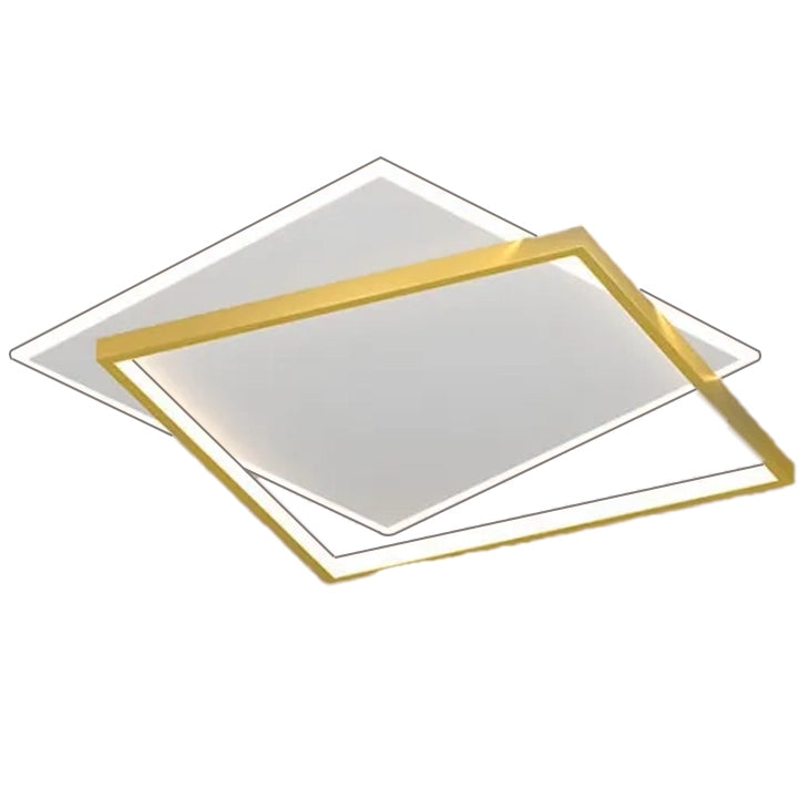 LED lustr s dálkovým ovládáním SOLARA 66W, 2 čtverce, studené/teplé/neutrální světlo, stmívatelné, zlato bílé LED lustry s dálkovým ovládáním Výchozí název Alessandro Design