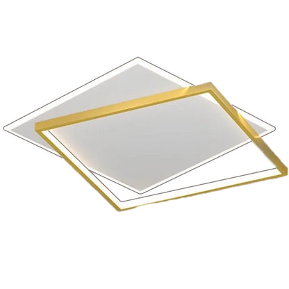 LED lustr s dálkovým ovládáním SOLARA 66W, 2 čtverce, studené/teplé/neutrální světlo, stmívatelné, zlato bílé LED lustry s dálkovým ovládáním Výchozí název Alessandro Design