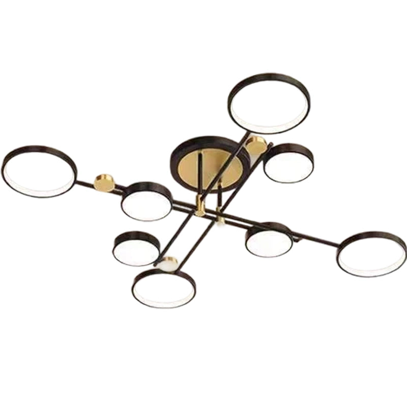 Lustra LED cu Telecomnda LT721/8BK+GD, 44W, 8 Elemente, Lumina Calda/Rece/Neutra, Dimabila, Negru/Auriu Lustre LED cu Telecomanda Default Title Alessandro Design