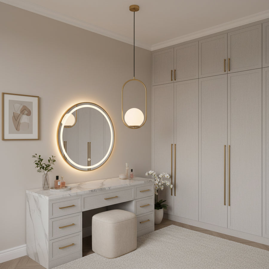 Moderní lustr LOFT Gallery, 1x E27, bílé zlato, kov, nastavitelná výška