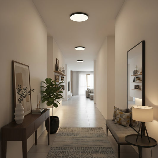 SOLIS LED stropní světlo 27cm 20W studené světlo, černá LED stropní světla Výchozí název Alessandro Design