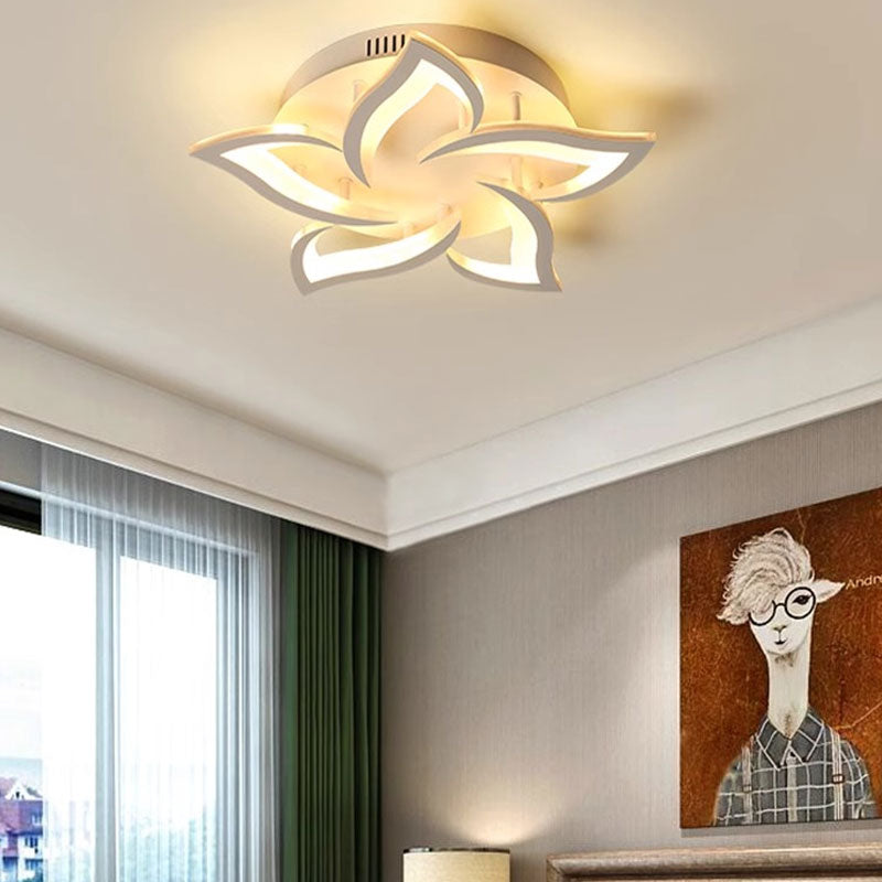 LED lustr s dálkovým ovládáním LOTUS 54W, 5 okvětních lístků, studené/teplé/neutrální světlo, stmívatelné, bílý LED lustr s dálkovým ovládáním Výchozí název Alessandro Design