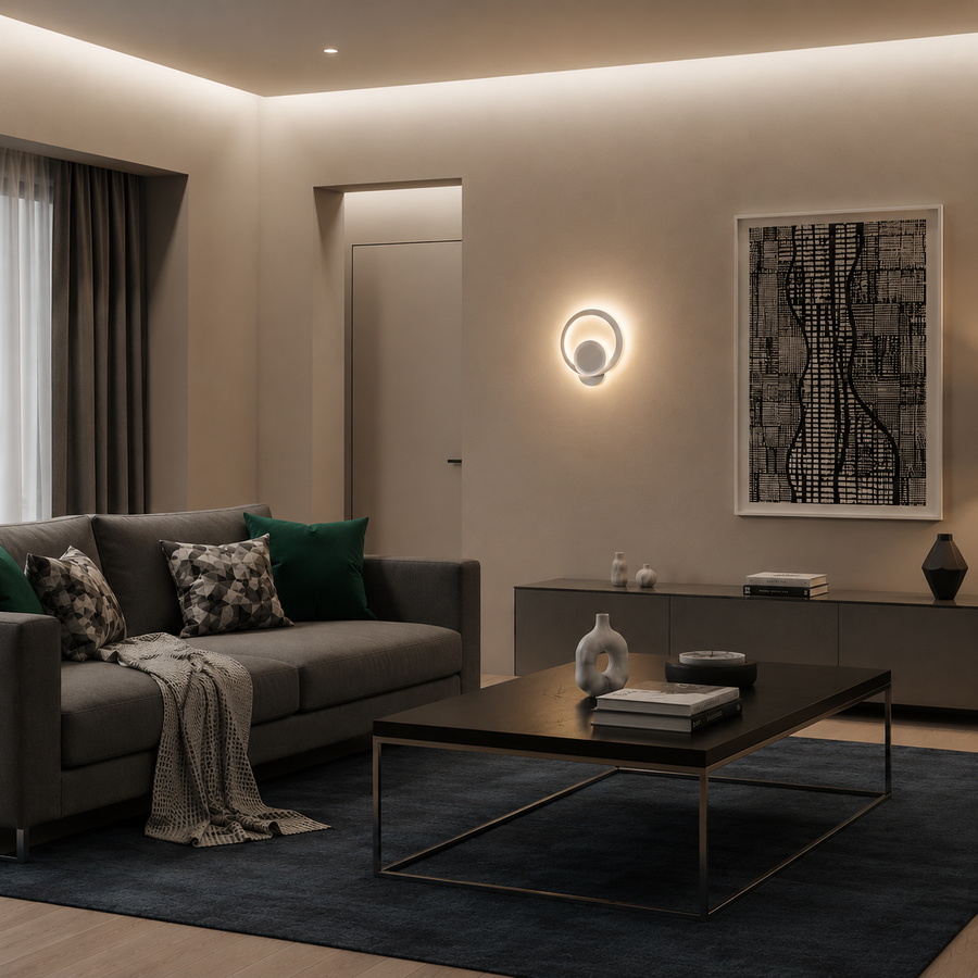 Urbanist LED lampa 19W kulatá studená/teplá/neutrální světlo z akrylu a bílého kovu