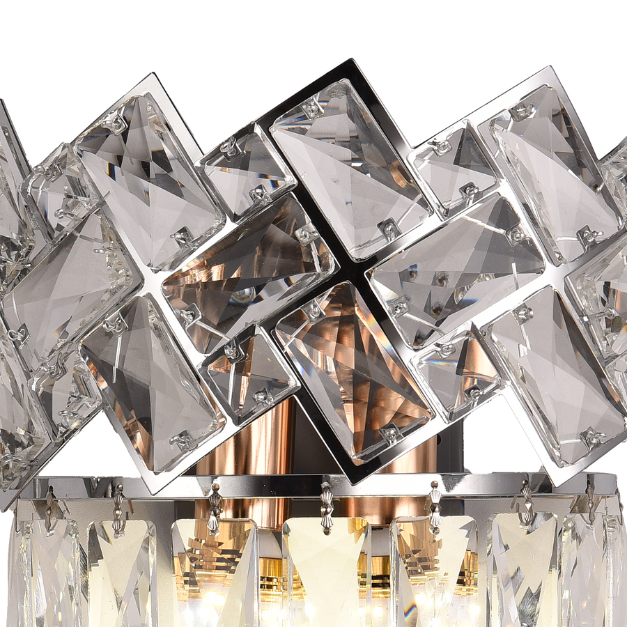 WINDSOR Cristal nástěnné svítidlo, 2x E14, lesklý chrom Vnitřní nástěnná svítidla Výchozí název Alessandro Design
